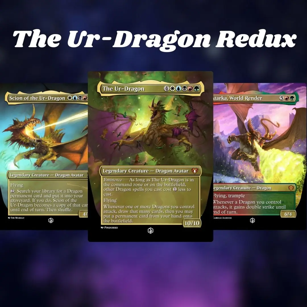 MTG Proxy 100+ Cards – Upping the Average – The Ur-Dragon Redux – Five-Color Dragon Tribal Ramp Strategy – Powerful EDH Commander Fantasy Gift Deck