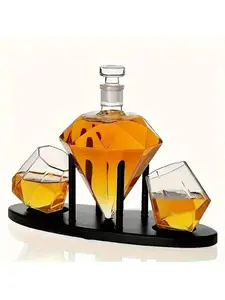 1 Diamond Whiskey Hanger+2 Diamond Glass Glasses, Scottish Whiskey, Rum, Bourbon, Vodka, Tequila Hanger, Unique Birthday Gift, Valentine's Day Gift For Men, Whiskey Hanger Set, Creative Ornament, Innovative Pourer