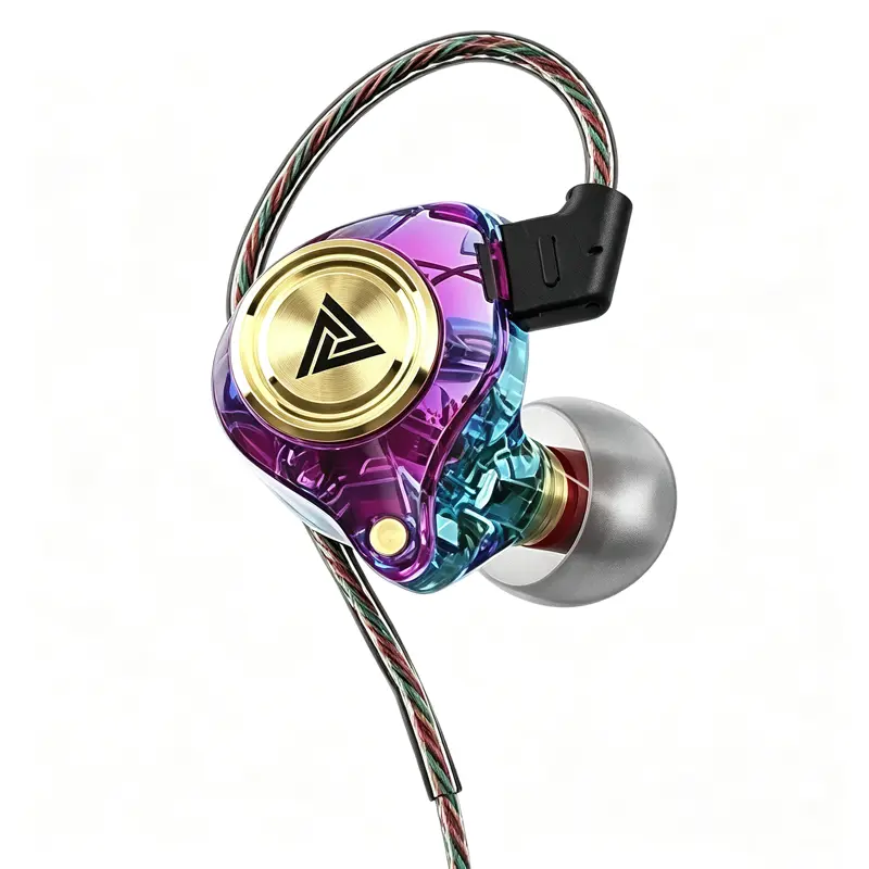 QKZ AK3 In-Ear Wired Earphones , 3.5mm Plug Gaming Earbuds with HiFi Heavy Bass Stereo Audio, Built-In Mic for Stable Calls, Lightweight Portable with Tough Braided Cord for Running, Home Leisure monitor headphone subwoofer noise cancelling