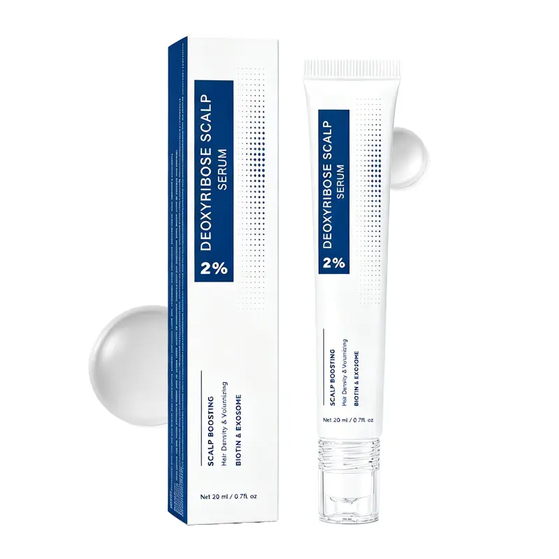 2% Deoxyribose & Biotin Scalp Serum with Triple Rollerball Massager - 20ml Haircare Scalp Care Ampoule Set, High Density Volume Formula, Lightweight Non-Greasy, Compact Design, Daily