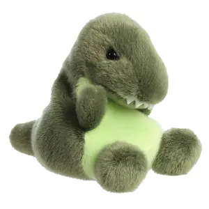 Palm Pals Adorable Tyranno Rex 5 inch Green Mini Soft Plush Collectable Stuffed Animal