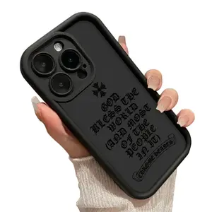 Minimalist Gothic Line Logo Smartphone Casing, Shockproof Protective Cellphone Cover with Full Anti-Drop Protection for iPhone 17 AIR, 17, 16, 15 MAX, 14 PLUS, 13, 12, 11, XS MAX, X, XR | Handheld Device Accessories