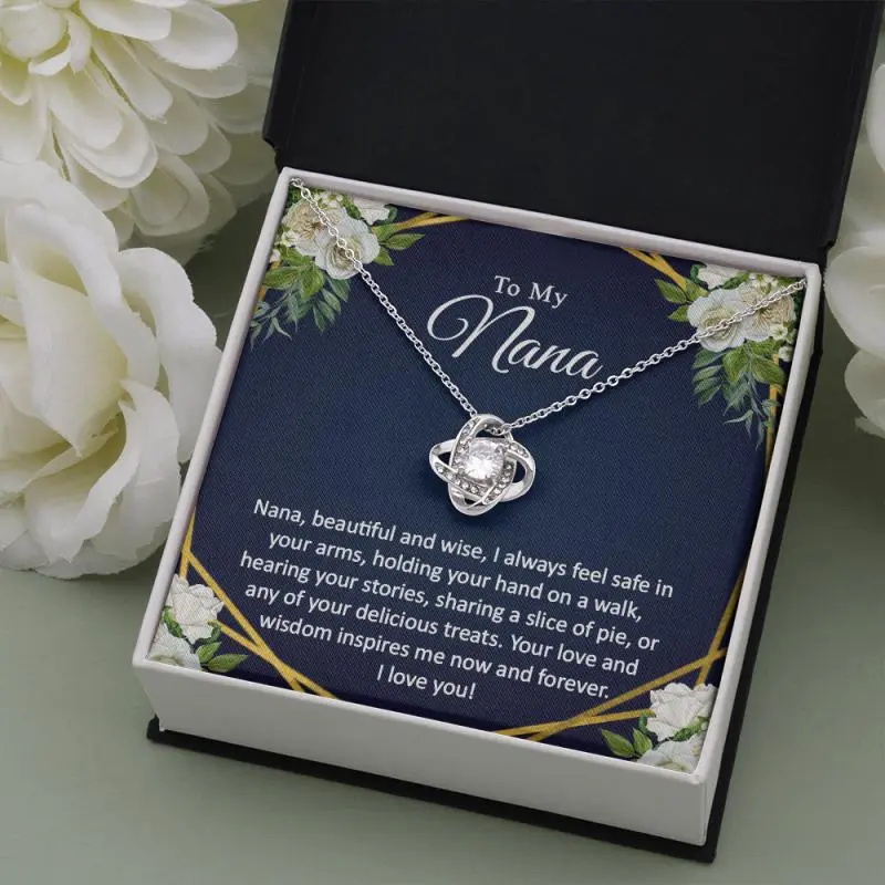 Nana Personalized Gift - Handmade Necklace with Heart Pendant, "To My Nana" Message Card, Perfect for Grandma and Special Occasions
