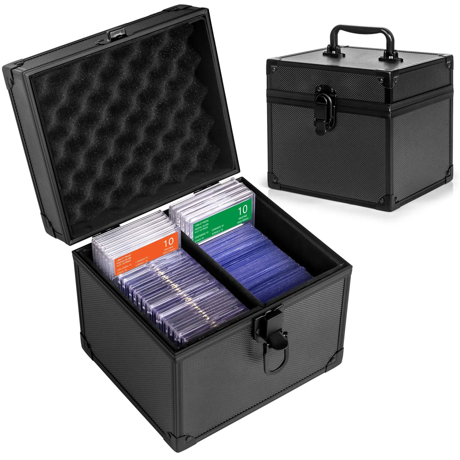 Graded Card Storage Box, Top Loaders Case, Sports Trading Box for Slab PSA MTG CSG BGS SGC Magnetic Holder, Waterproof Carrying Case, Collector Storage Boxes