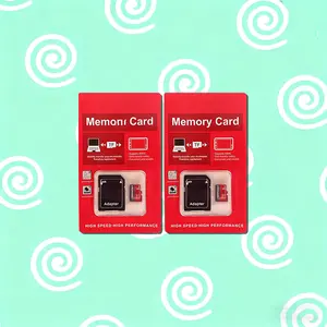 Micro SD card with adapter memory card, micro TF: Compatible with children's cameras for photos, compatible with dashcam videos and mobile storage, supports portable game console data.