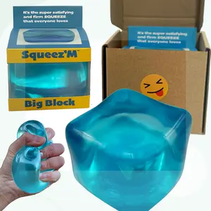 Premium Big Block Squeez'M Cube – 35% Larger Than The Standard Squishy Cube, Toy for Kids & Adults - Sensory Fidget for Stress Relief, Focus & Play – Colorful, Durable, Gift-Ready – ASTM Certified 3+(Gag Toys & Practical Jokes)(Gag Toys & Practical Jokes)