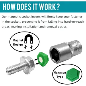 ZKTOOL 21PCS Magnetic Socket Inserts SAE and Metric, 5/16-7/8 Inch, 8mm-19mm, Different Color Hexagon Profile,for auto repair technicians, DIY enthusiasts and professional car owners. Widely used in auto repair shops, 4S shops, personal garages and other