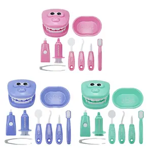 9-Piece Dentist Toy Set, Kids Pretend Play Toothbrush Practice Oral Care Model Kit, Interactive Role-Playing Toys for Children