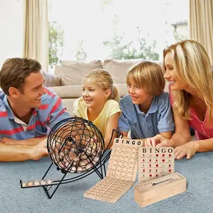 Professional Deluxe Bingo Game Set – Bundle with Dominoes Set – Bingo Balls with Cage – Cards - Storage Bag. Bingo Games for Family Kids and Adults