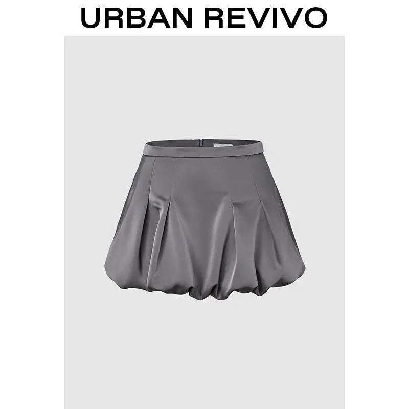 URBAN REVIVO Women's Solid A-Line Mini Skirt - Elegant, Trendy and Versatile Design for Casual Everyday Wear