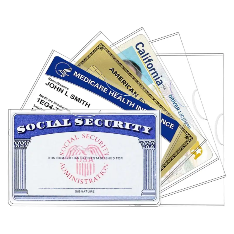 New Medicare Card Holder Protector Sleeves,12Mil Clear PVC Waterproof Medical/Credit Card, Business/Social Security Card Protector