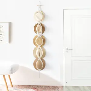 Wall-Mounted Cowboy & Wide Brim Hat Rack – Handwoven Hat Holder for Bowler, Fedora & Bobo Hats, Western Decor & Hat Organizer Display