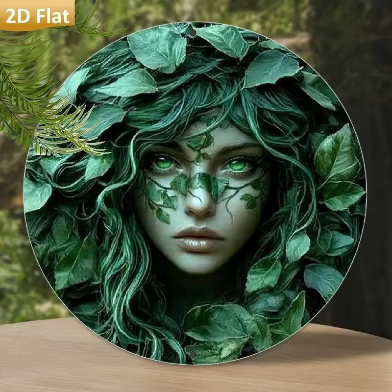 Tree Face Design Round Plaque, Vintage Metal Decorative Plaque, Wall Decor for Home Garden, Home Decor, Room Decor, Garden Decor, Vintage Plaque Decoration