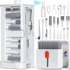 Phone and Keyboard Cleaning Kit by , Professional Electronics Cleaner with  Port Cleaner & Keycap Puller, Cleaning Tool Set for Laptop, Earbuds, Camera and PC , White