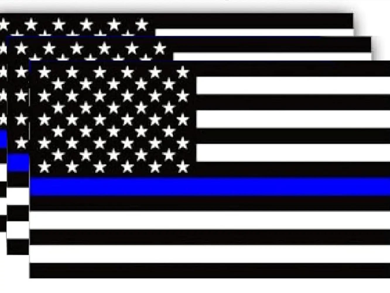 Thin Blue line American Flag Stickers-3Pack, 5x3 Inches Reflective Back The Police Decals Waterproof for Law Enforcement Support, Vehicles, Car Bumpers, Trucks, Motorcycles, Helmets, Laptops, Windows