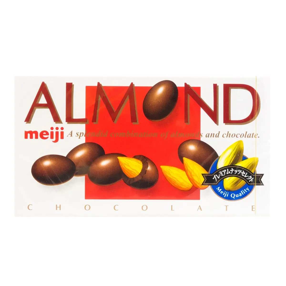 MEIJI Almond Chocolate Bar 79g x 3 Pack - Japanese Crunchy Nut Cream Filled Snack