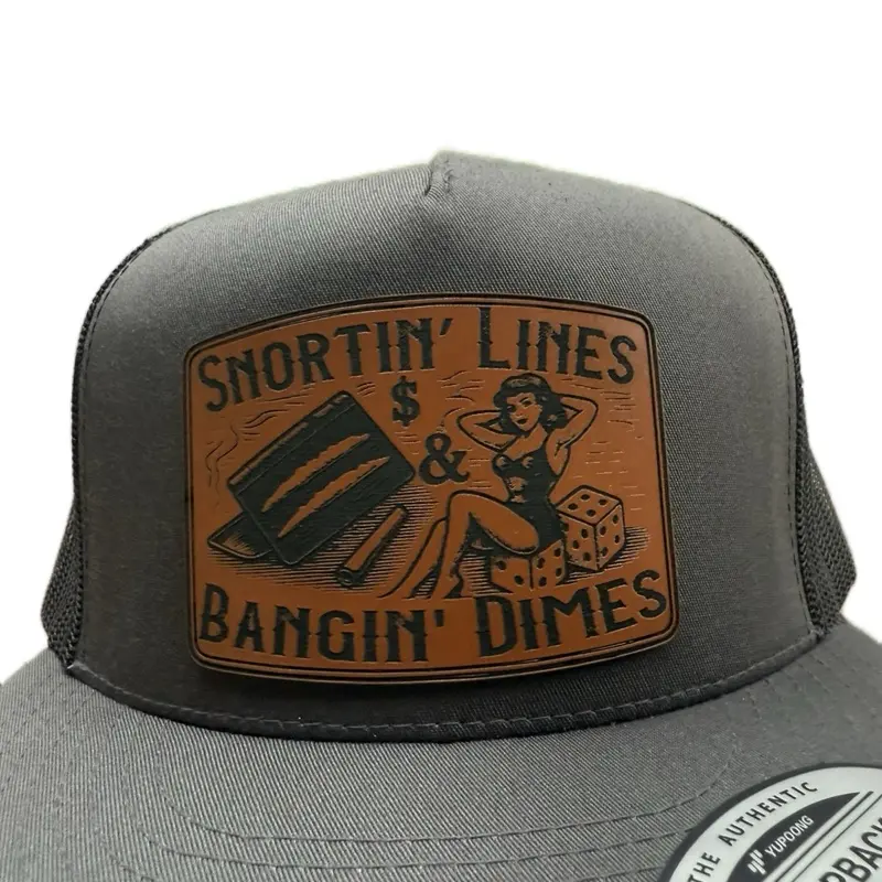 Yupoong SnapBack Trucker Hat - Caps with Designs, 90s Vibes, Funky Unique Accessories, Lettering, Leatherette Adjustable, Casual Outfits Statement Piece