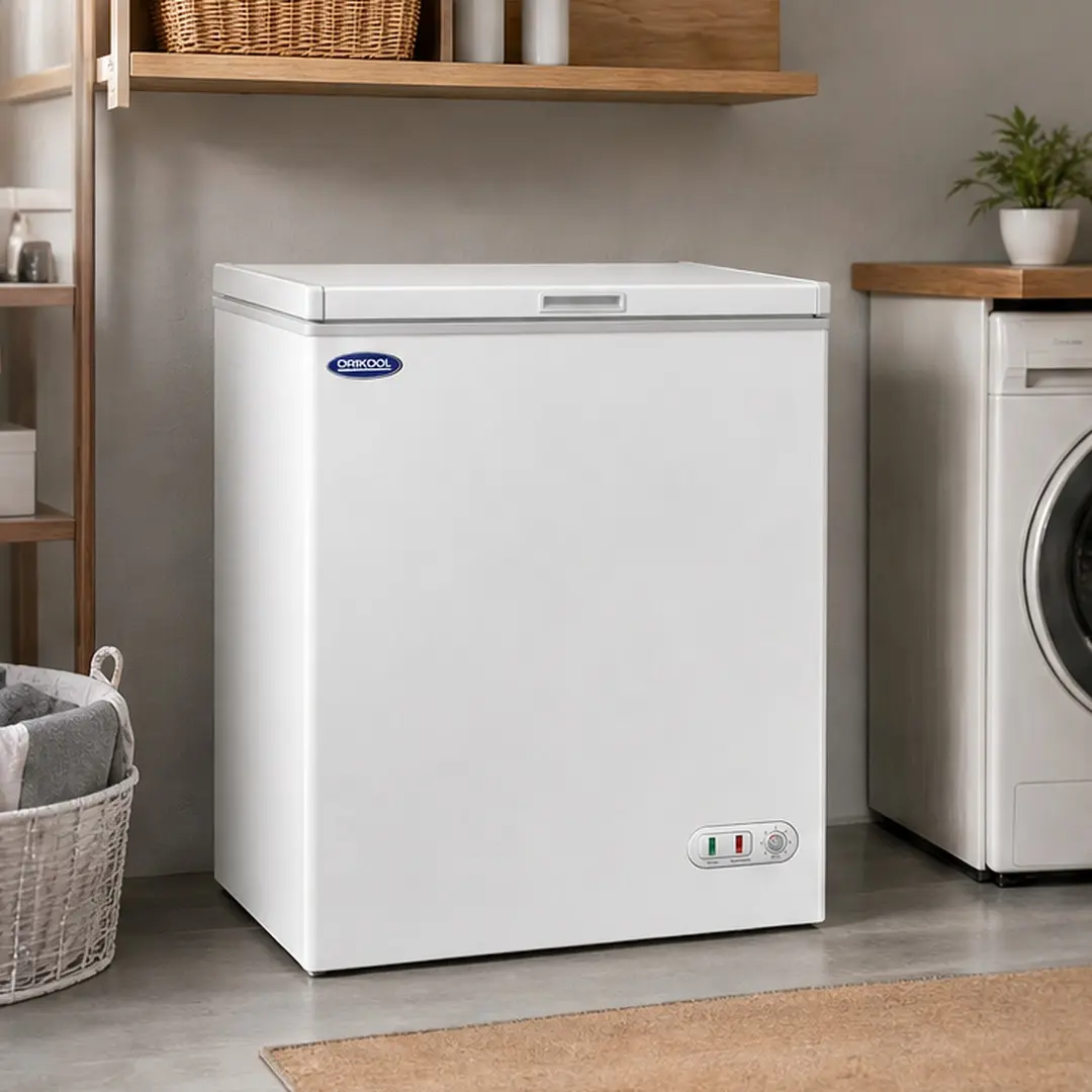 ARCH 5.0 Cu.ft Lockable Lid White Steel Chest Freezer - Deep Freeze, Commercial Solid Top, Stay-Open Lid, Manual Defrost, 7-Level Mechanical Temp Control (-9.5°F to 5°F), ETL Certified for Garage/Basement Storage, w2095p372720
