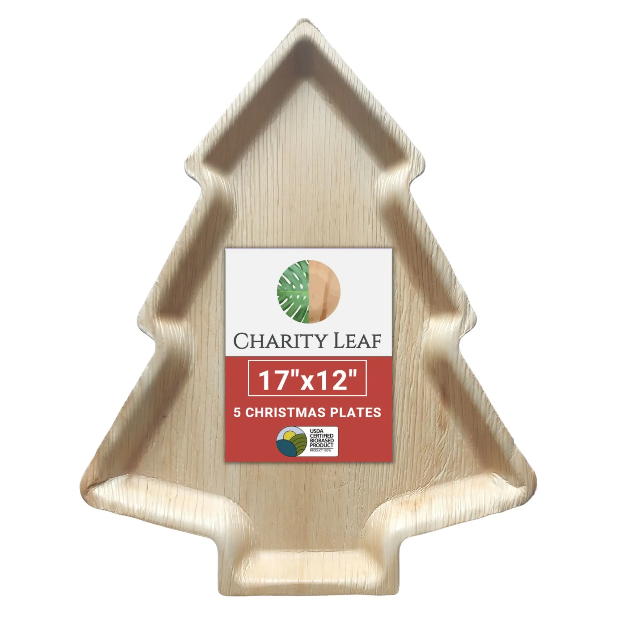 Christmas Bundle - 17x12" Tree & 14" Star Natural Disposable Bamboo Trays