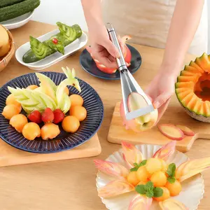 Vegetable Carving Cutter & Fruit Peeler Mirror-Polished Non-Stick Apple Shaping Knife | Portable Multipurpose Food Carving Tool for Fruits & Vegetables | Easy-to-Use Household Kitchen Gadget and Accessory