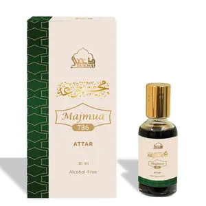 Dukhni Majmua 786 Attar Oil - 30ml Pure Roll-On Arabic Unisex Perfume, Vetiver-Scented Blend, Single Item, Vegan Islamic Gift for Eid, Ramadan