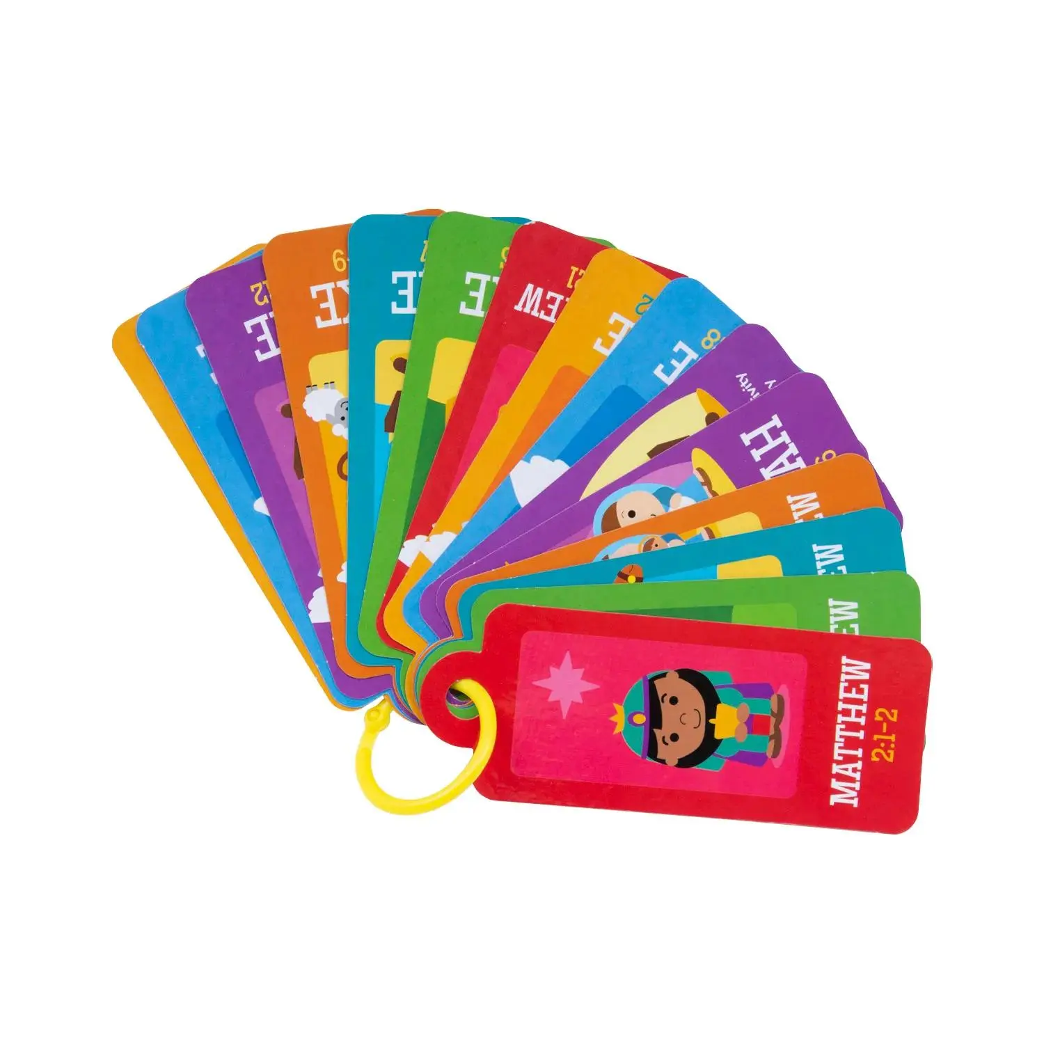 Nativity Story Ring-Bound Learning Flash Cards - Cardstock, Sunday School Student Tools for Engaging Visual Learners