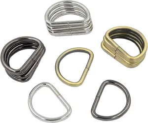 1-1/2 inch Thick Metal Webbing  D Ring Leather Handbag Strap Loop Clasp D Buckles 3 Color (Total 15 count)