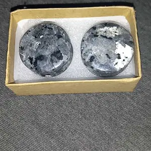 PAIR of Unique Natural Black Labradorite Organic Stone Double Flare Plugs/Tunnels - Gauges 2g (6mm) up to 3/4" (19mm)