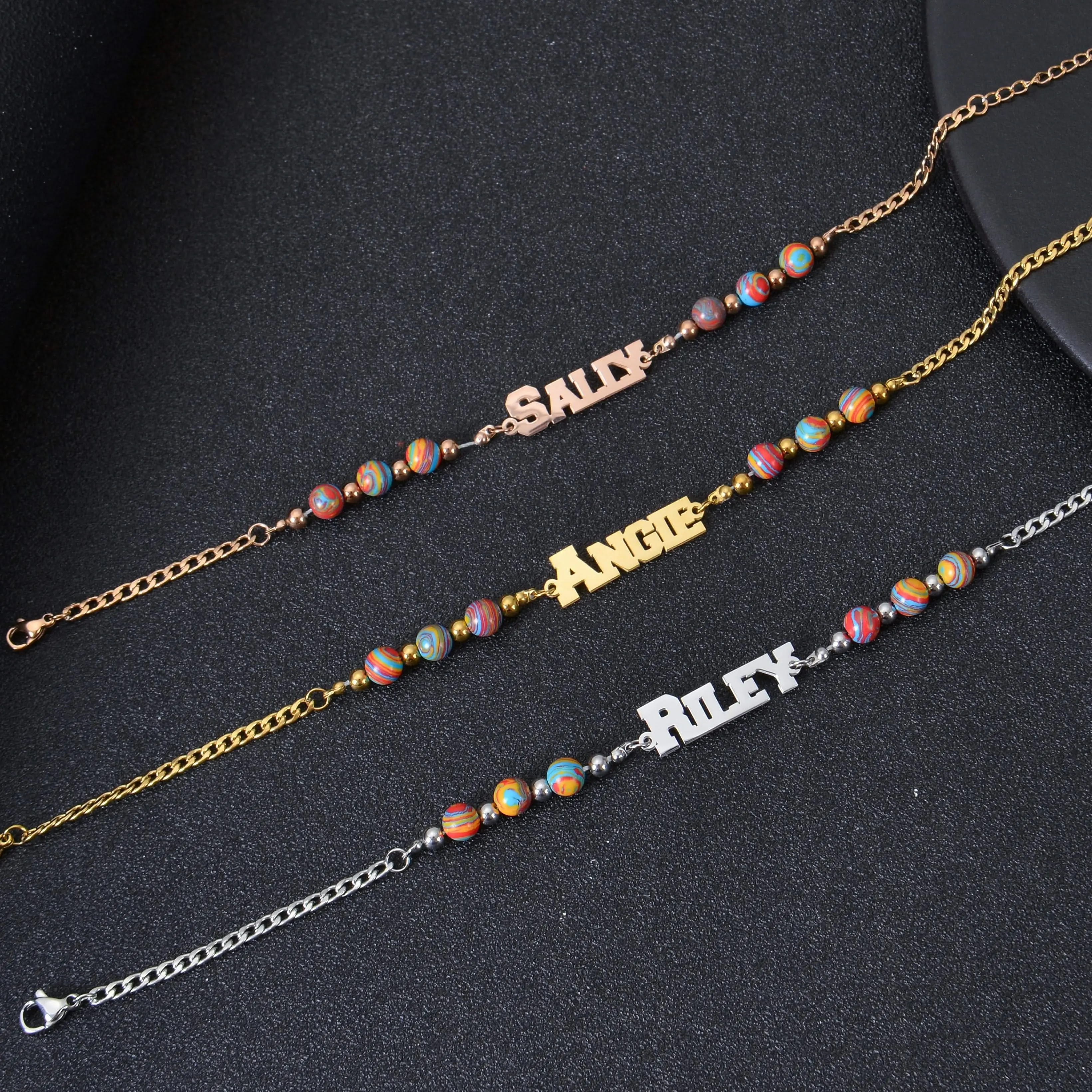 Personalized Name Bead Bracelet