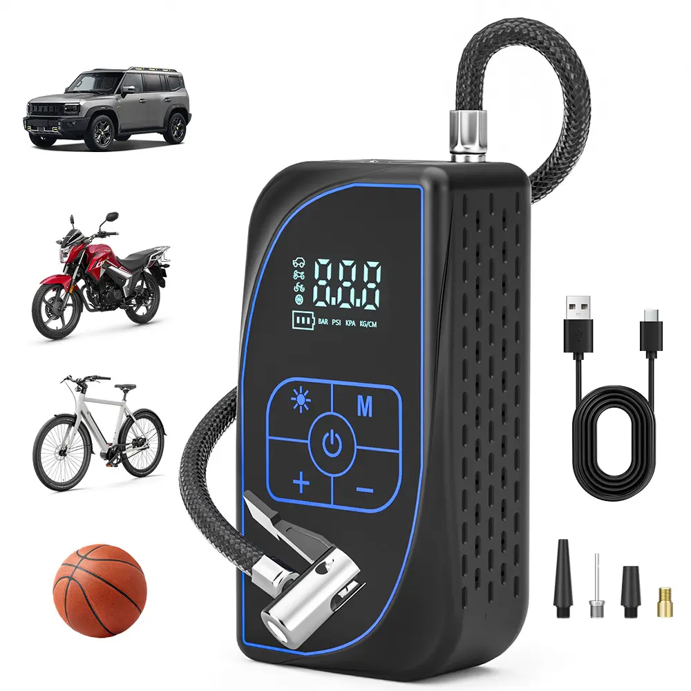 【DealsForYouDays】Portable Air Compressor Air Pump, 150PSI, 3X Fast Inflation, Suitable for Inflating Balls, Bicycles, Motorcycles, and Car Tires - Multifunctional Auto Accessories! (CE, FCC certified)