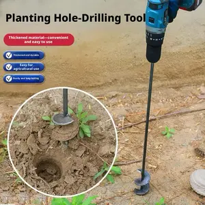 Garden Auger Spiral Hole Digger Thickened Steel Planting Drill for Bulbs Seeds Seedlings No Bending Farm Tool