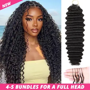 [New In]Crochet Human Hair For Mircale Knots Deep Wave Feather Human Hair For Boho Braids 4 to 5Pcs Recommend Burmese Deep Curly Hair #SummerVibes