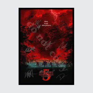 STRANGER THINGS SEASON 5 CAST SIGNED AUTOGRAPH POSTER Wall Art