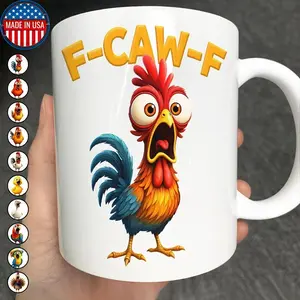 [Sale off up to 50%] Funny Chicken F-Caw-F -  Mug, F-Caw-F Chicken Humor Mug, Funny Rooster Meme Coffee Mug, Funny Chicken Mug, Chicken Lover Gift