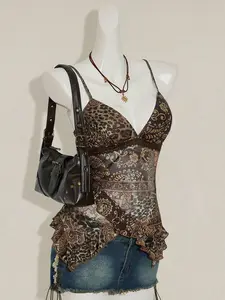 ARTYOTI Paisley Patchwork Uneven Edge Cute Animal Motif Garment Mob Wife