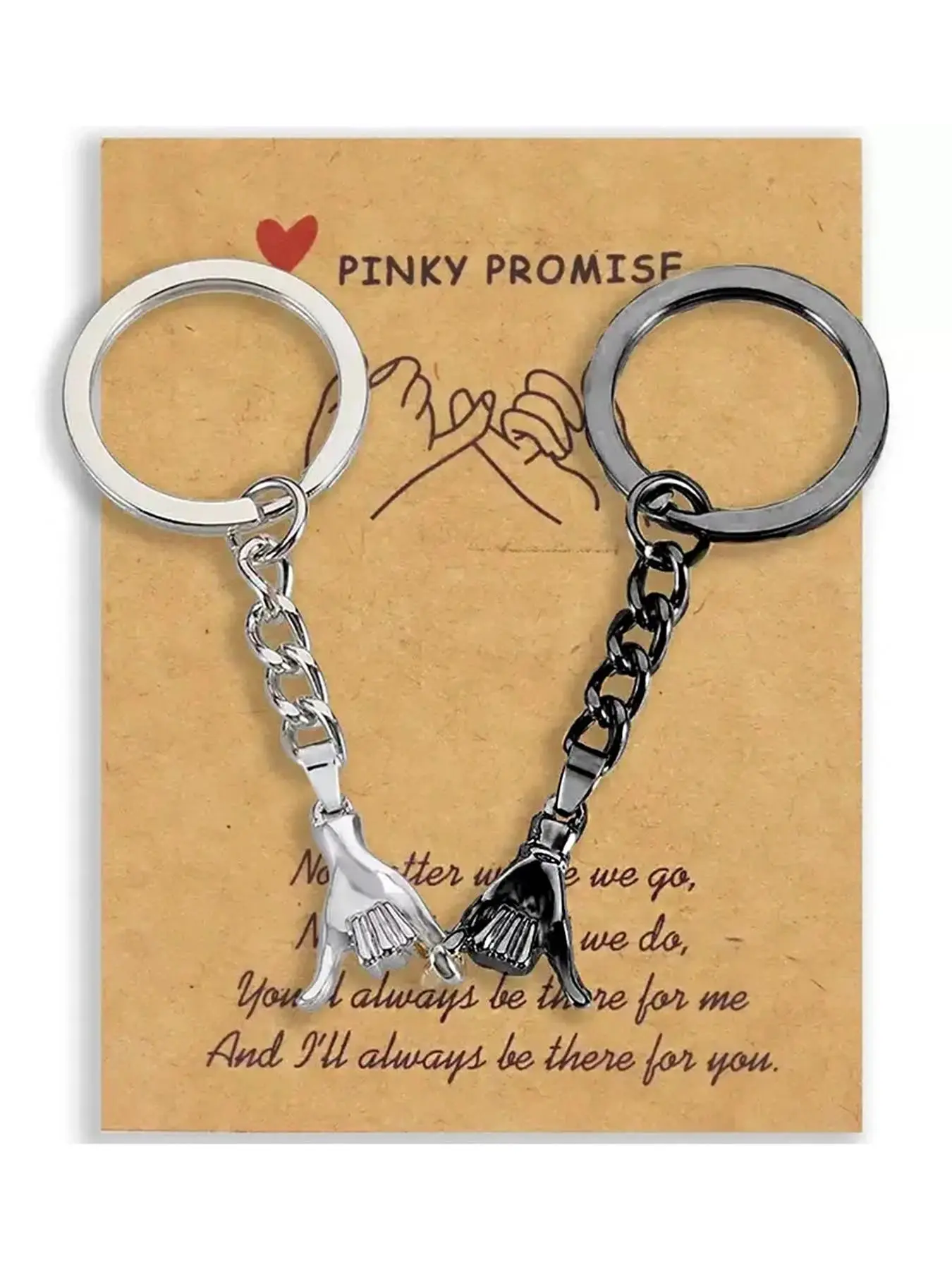 2 Pcs Hook Keychains, Valentine's Day Gift, Friendship Keychain for Girlfriend, Boyfriend, Best Friend, Casual Style, All Seasons