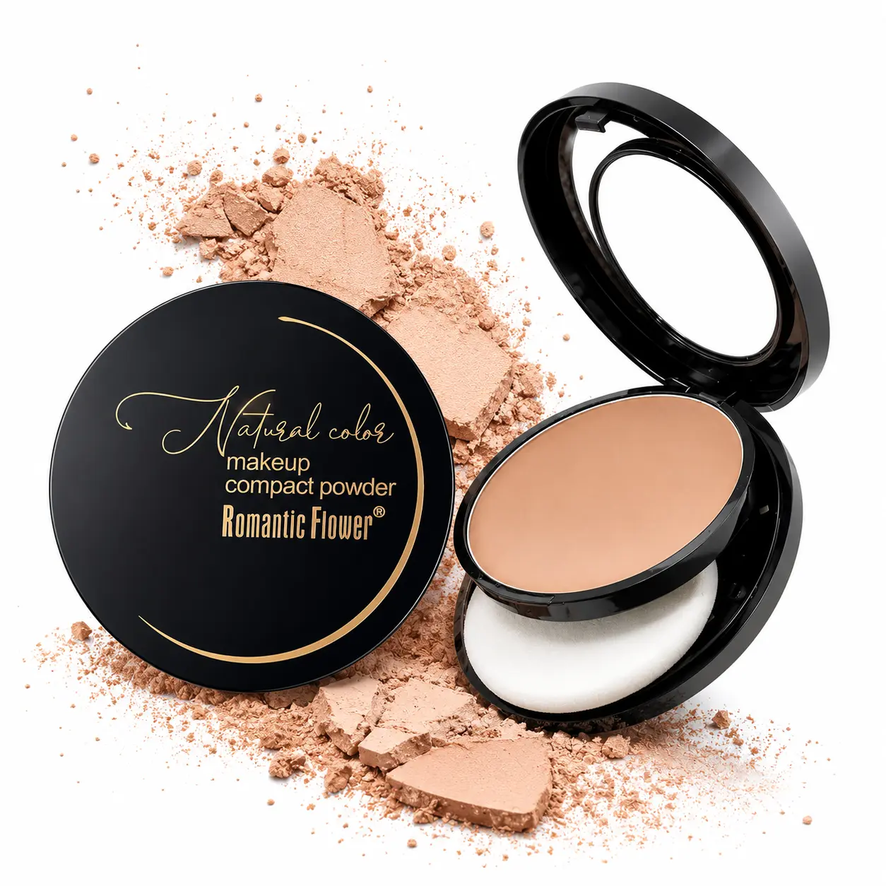 Waterproof Sweatproof Setting Powder Palette, Matte Buildable Coverage, Suitable for All Skin Tones, Brightening & Contouring Effect, Women Makeup Cosmetic Flawless Long Lasting