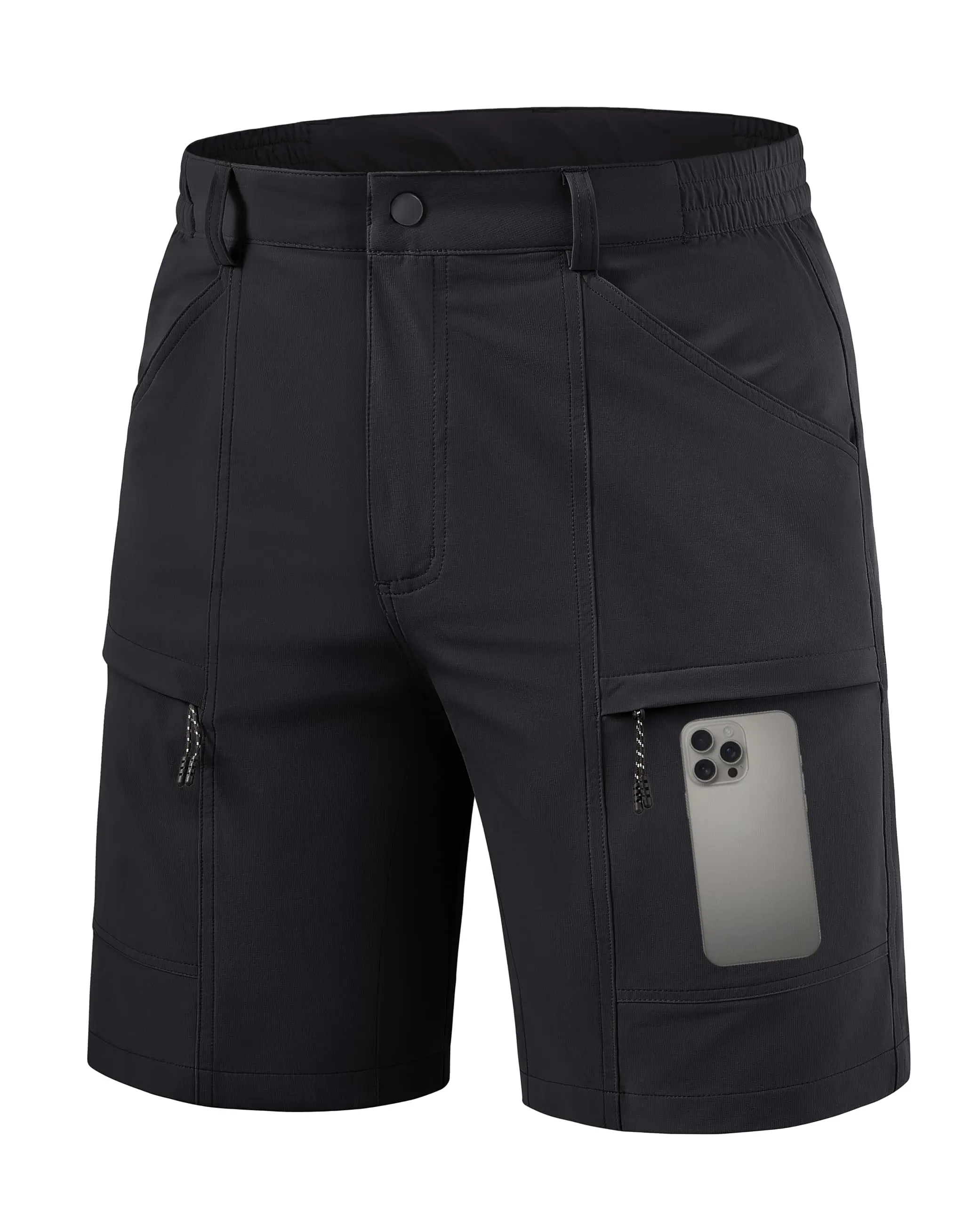 MAGCOMSEN Men's Hiking Shorts Quick Dry Camping Shorts Water Resistant Outdoor Fishing Shorts Zipper Pockets Athletic Shorts