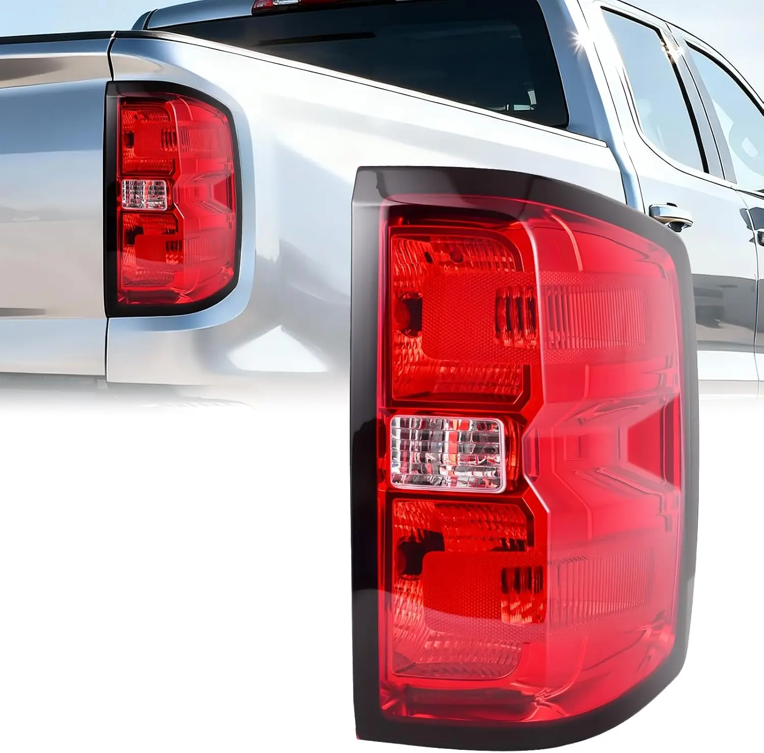 Tail Lights for 2014-2019 Chevy Silverado 1500 2500 HD 3500 HD |   for 2015-2019 GMC Sierra 2500 HD 3500 HD, Rear Taillight Brake Signal with Bulbs, GM2800261 23431875, Right Passenger Side
