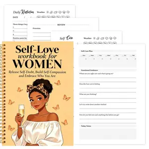 A Women's Self-Love Workbook   Mental Health Journal, with Exercises, Daily Affirmations, and Goal Setting   Elegant African American Woman Cover, Essential for Self-Care and Personal Development, Ideal Birthday/Holiday Gift, Self-Care Record, Sturdy Bind