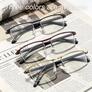 3-pack Lightweight Stylish Reading Glasses Progressive Multi Focus Blue Light Blocking Rectangular Metal Semi Frame TR Temples Unisex Comfortable Fit Daily Sports Eyewear relief strain eye eyeglass case fashionable,smart,swim,goggles,outdoor,golf,