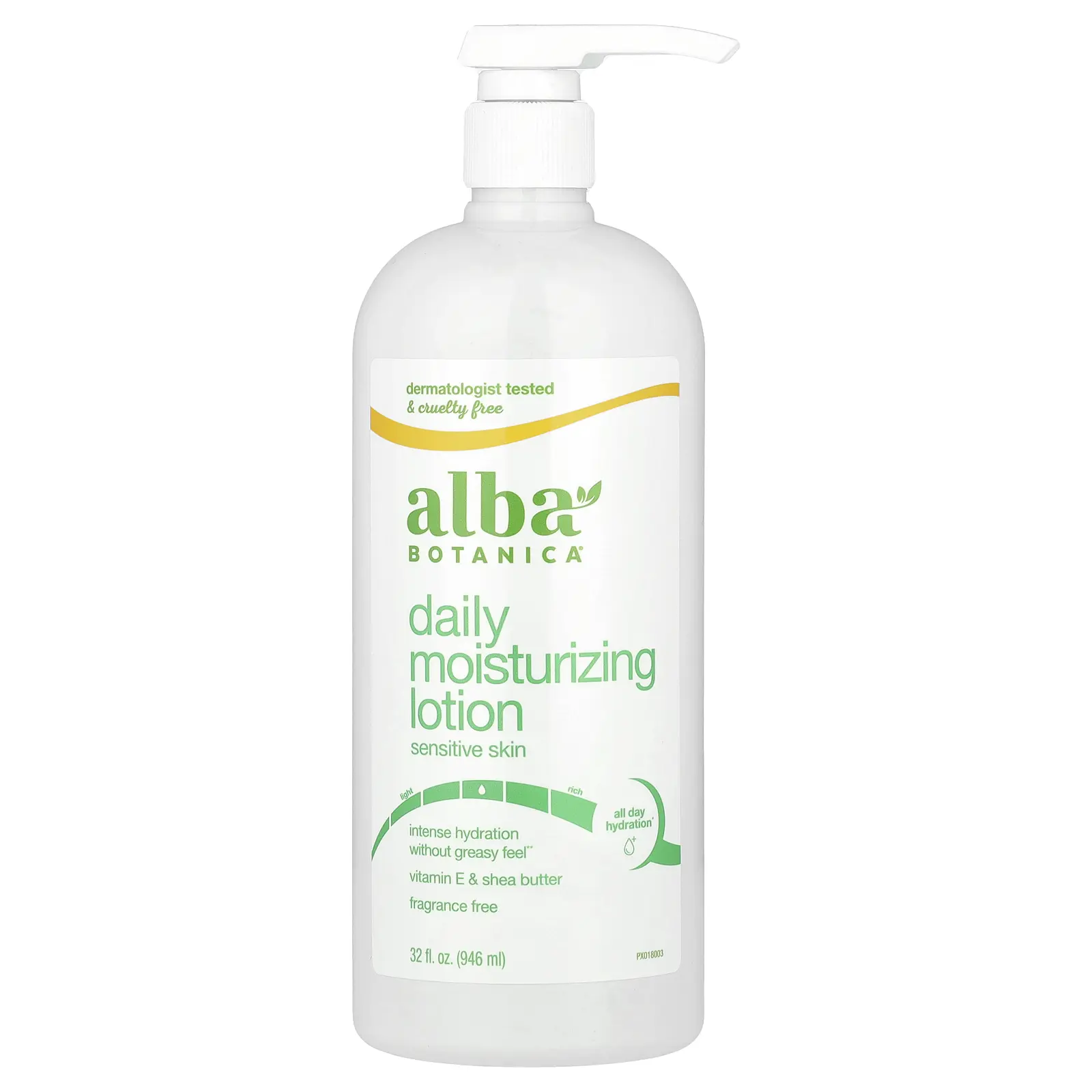 Alba Botanica Daily Moisturizing Lotion, Sensitive Skin, Fragrance Free, 32 fl oz (946 ml)