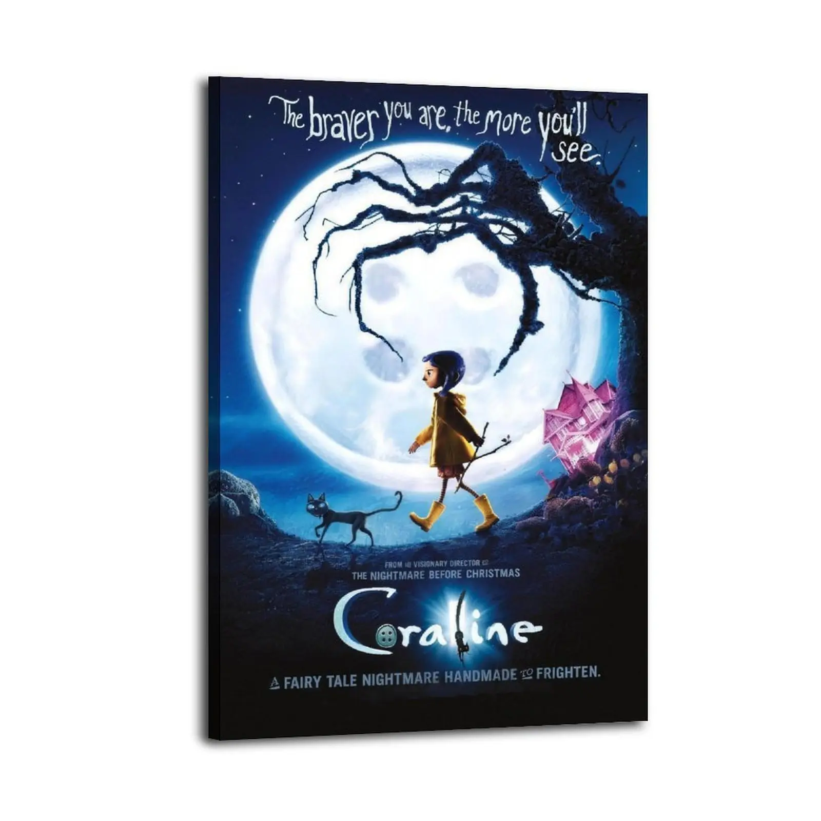 Coraline Cartoon Artistic Canvas Oil Wall Art - Mountable, Waterproof, Modern Aesthetic Poster Print, Wood-Framed Option, Home Decor, Balcony/Restaurant/Office Decor, Wardrobe Accessory, Kid Room Gift Idea