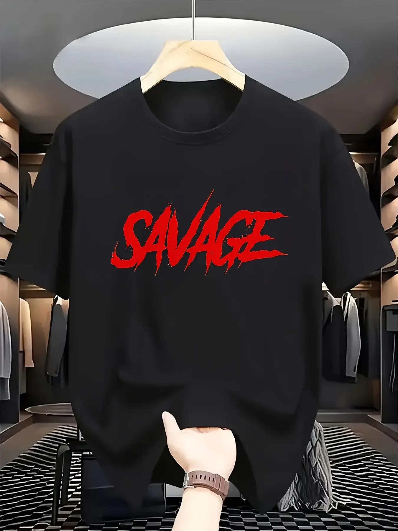 Savage Gear Unisex Graphic 2026 New Year Shirt | Bold Red SAVAGE Print, Retro Streetwear Style, Soft Crew Neck T-Shirt for Men & Women, Casual All-Season Wear, Perfect Gift for Fashion Enthusiasts, Plus Size