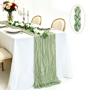 Vintage Boho Table Runner 35.43"x118.11" | Must-Have for Wedding Receptions, Baby Showers, Birthday Parties & Farmhouse Home Decor | Sheer Gauze Centerpiece for Dreamy Event Styling