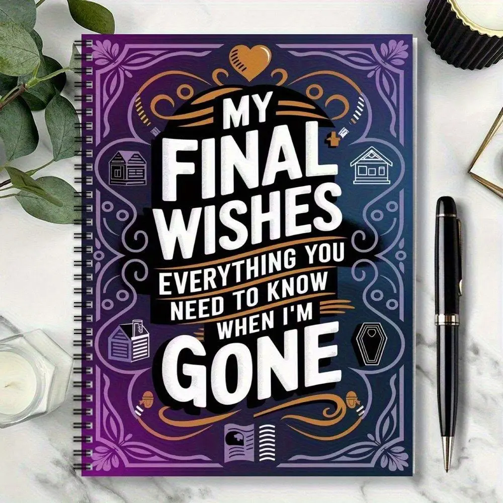 Twin-Wire Spiral Cipher Notebook, Password-Protected Life Planning Organizer, Coil-Bound Goal Tracker Stationery for Adults, Planner