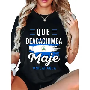 Women's Fitted Short-Sleeve Round Neck Tshirt - Nicaragua Flag Streetwear Casual Sports Top, Nicaraguan Nicoya Pinoleros Nica Sporty Clothes, Casual Sports Tops