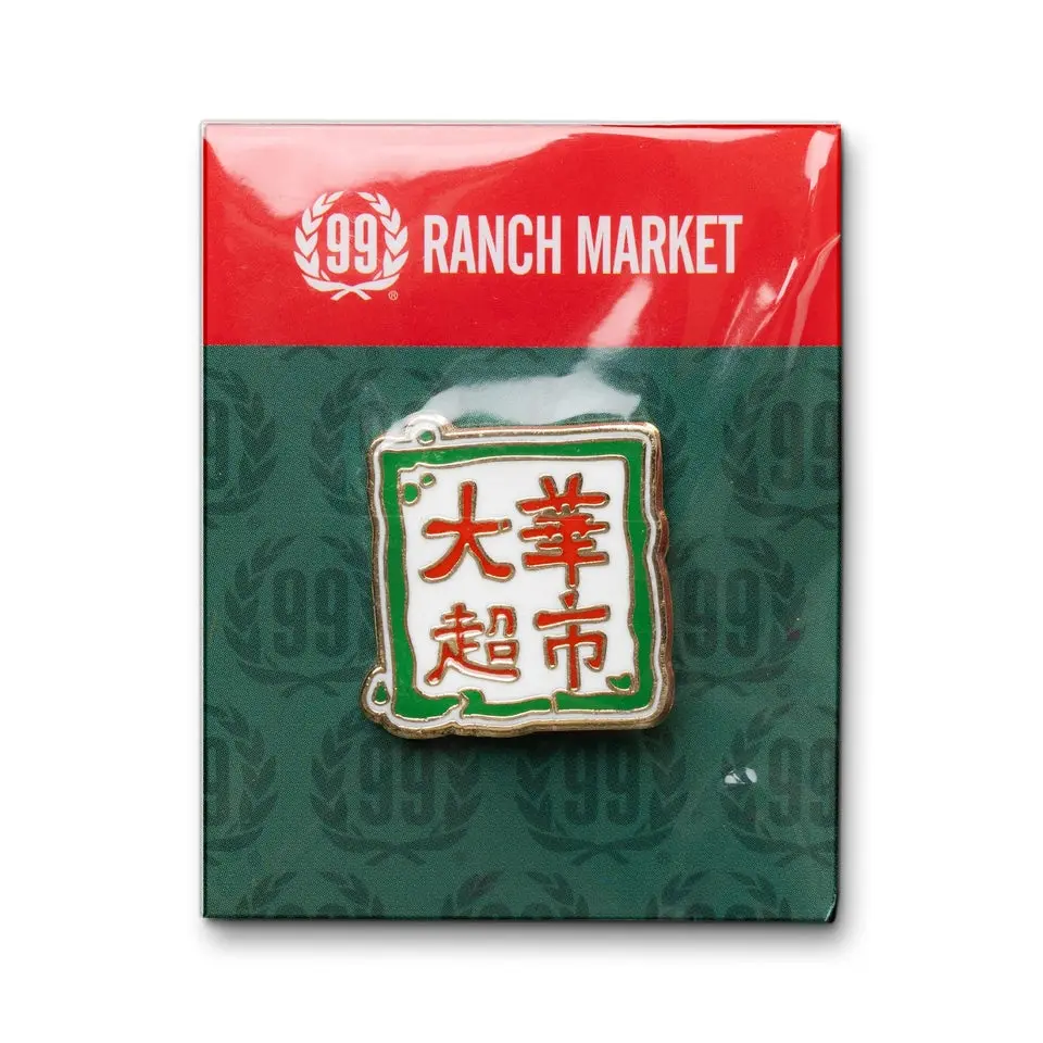99RANCH Gold Enamel Pins, Collectible Food-Themed Clip-In Brooches for Foodies, 13 Unique Designs like Durian, Dragon Fruit & Chips