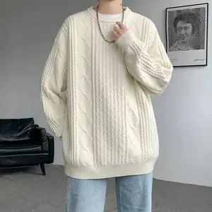 Autumn Winter O-Neck Sweater Men Loose Knit Pullovers Solid Color Casual Knitted Sweater Mens Streetwear Pullovers Plus Size 8XL