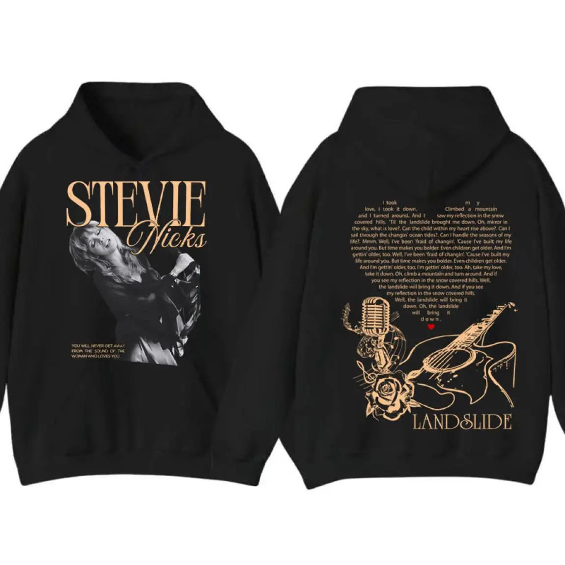 Stevie Nicks Landslide T-shirt And Hoodie, Vintage Fleetwood Mac Lyric Hoodie, 70s Rock Sweatshirt, Retro Music Lover Gift, Boho